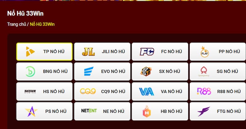 33WIN Nổ Hũ - Cách Chơi Slot Đổi Thưởng Săn Jackpot 2026 2 Giới thiệu về sảnh chơi game Nổ hũ